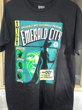 Wicked Emerald City Graphic Tee - Black with Green Print